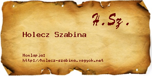 Holecz Szabina névjegykártya